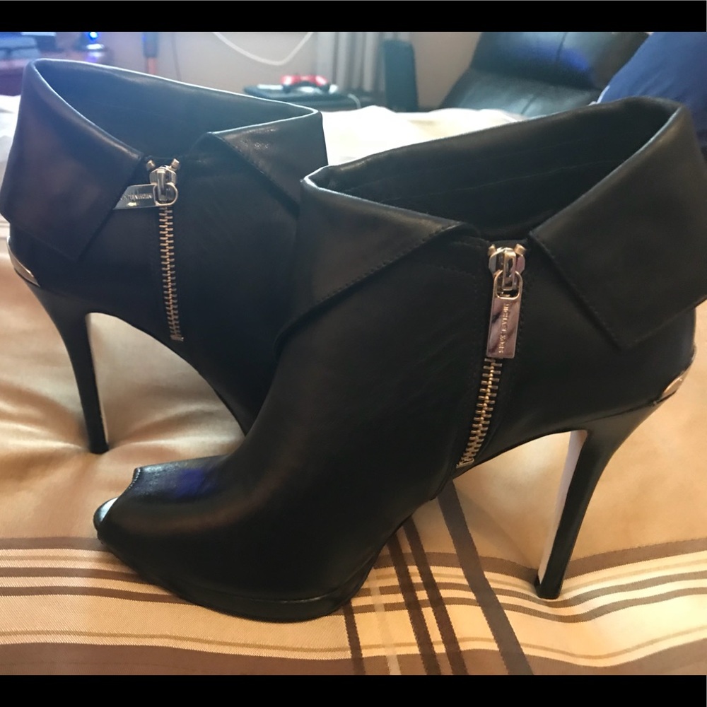 Black Michael Kors Peep Toe Booties